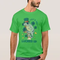 Funny Lets Get Lucked Up St. Patricks Frog T-Shirt