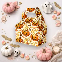 Warm Pumpkin Spice Halloween Pattern Favor Boxes