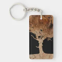 Wood tree keychain