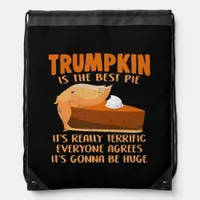 Trumpkin Pie Funny Design - Thanksgiving Party Hol Drawstring Bag