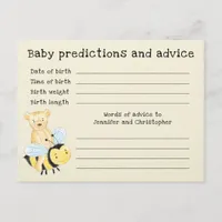 Baby Shower Baby Predictions and Advice Keepsake Postcard