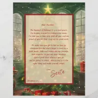 Vintage Letter from Santa with Christmas Tree