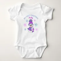 My First Christmas Snowman Snowflakes Baby Tee