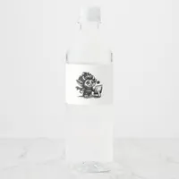 Whimsigoth Cyborg Internet Troll Vintage Art Desig Water Bottle Label