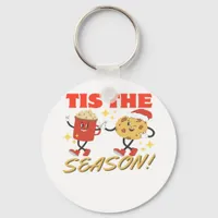Tis The Season Christmas Retro Characters Keychain