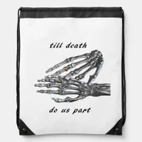 Till Death Do Us Part Skeleton Hands Cream Classic Drawstring Bag