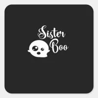 Sister Boo Halloween Classic Look Square Sticker
