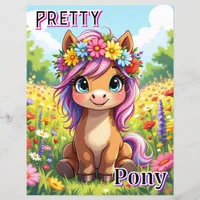 Pretty Pony | Cute Cartoon Kid's Nursery Art