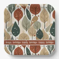 Earth Tones Christmas Pattern#5 ID1009 Paper Plates