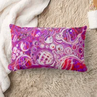 Red and Purple Fluid Art  Lumbar Pillow