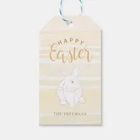 Yellow Watercolor Happy Easter Tag