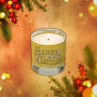 Merry Christmas - Vintage Style Black on Gold | Scented Candle