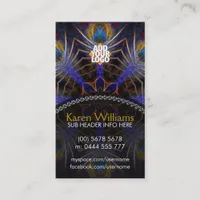 Peacock Web Tarot New Age Business Card