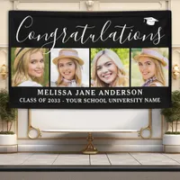 Congratulations Graduate Custom 4 Photo Graduation Banner