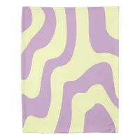 Pastel Purple Yellow Abstract Wavy Lines Pattern Duvet Cover