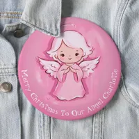 Cute Pink Angel Girls Pin Button Badge