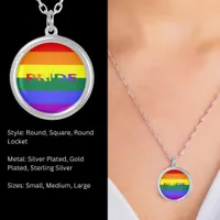 LGBT Pride Rainbow Flag Silver Plated Necklace