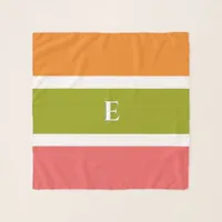 Color Block Stripe Patterned Monogrammed Chiffon Scarf