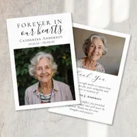 Forever in Our Hearts Photo Funeral  Thank You Card