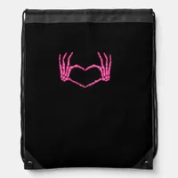 Skeleton Heart Hands Classic Drawstring Bag