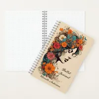 Retro Girl with Flowers in her Hair Bullet Journal