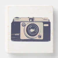 Hipster Camera Vintage Pop Art Cool Wooden Box Sign