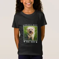 World's Best Dog Mom Pet Photo Paw Prints T-Shirt