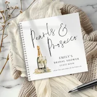 Elegant Pearls Prosecco Bridal Shower Guest Book