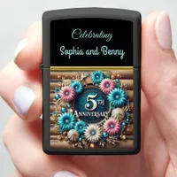 Rustic Love: Anniversary Floral Masterpiece Zippo Lighter