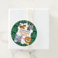 Cute Jungle Animals Birthday Party Favor Tags