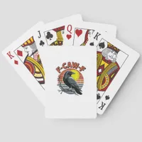 Funny Crow F-Caw-F Retro Sunset Adult Design Tri-B Poker Cards