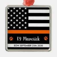 Thin Orange Line - Search & Rescue - SARS K9 Dog Metal Ornament