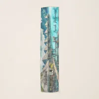 Watercolor French Polynesia Bora Bora Serenity | Scarf