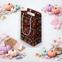 Spooky Dark Purple Cartoon Owl Halloween Small Gift Bag