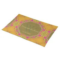 Eastern Chic Pink Gold Lace Monogrammed Place Mat