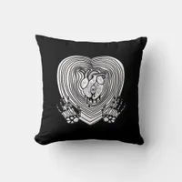 Crying Heart Classic - Skeleton Hands Heart Throw Pillow