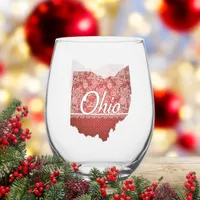 Ohio Souvenir Gift  Stemless Wine Glass
