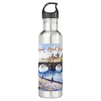 Prague - Czech Republic Watercolor Sketch | Stainless Steel Water Bottle