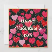 Modern Love Hearts Pattern Happy Valentine's Day Holiday Card