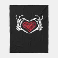 Heart Hands Skeleton Fleece Blanket