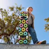 Colorful Donuts with Sprinkles Skateboard