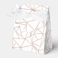 Geometric Copper Rose Gold Foil Polygon Favor Boxes