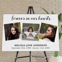 Modern 3 Photo Collage Funeral Memorial  Foam Board