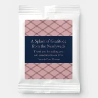 Retro Pattern Blush Pink + Navy Wedding Favor Lemonade Drink Mix