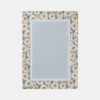 Country Rustic Dusty Blue Daisy 5x7 Area Rug