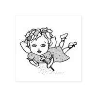 Caucasian Whimsical Fairy Rubber Stamp