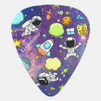 Cute Boy's Space Astronauts Planets Guitar Pick