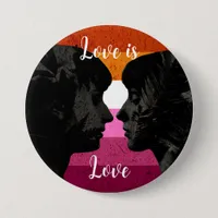 Lesbian Flag with Two Woman Silhouettes  Button