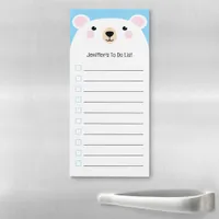 Cute Bear To Do List Sky Blue Magnetic Notepad