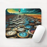 As Time Walks By AI Art Mouse Pad